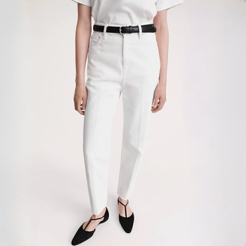TOTEME Tapered Leg Denim in Coated White